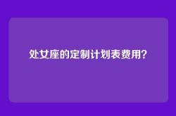 处女座的定制计划表费用？