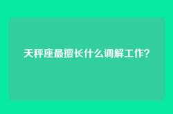 天秤座最擅长什么调解工作？
