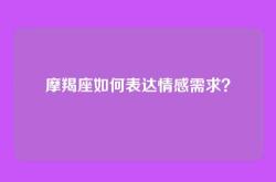 摩羯座如何表达情感需求？