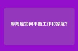 摩羯座如何平衡工作和家庭？
