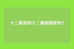 十二星座和十二属相搭配吗？