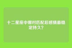 十二星座中哪对匹配后感情最稳定持久？