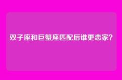 双子座和巨蟹座匹配后谁更恋家？