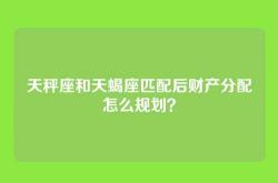 天秤座和天蝎座匹配后财产分配怎么规划？