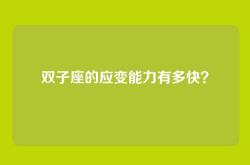 双子座的应变能力有多快？