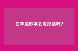 白羊座吵架会说狠话吗？