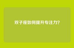双子座如何提升专注力？