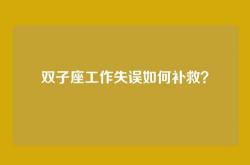 双子座工作失误如何补救？