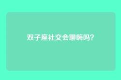 双子座社交会聊嗨吗？
