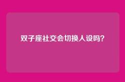 双子座社交会切换人设吗？