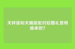 天秤座和天蝎座配对后婚礼费用谁承担？