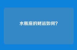 水瓶座的财运如何？