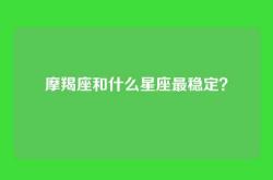 摩羯座和什么星座最稳定？