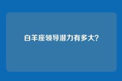 白羊座领导潜力有多大？