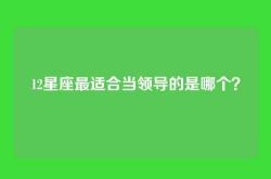 12星座最适合当领导的是哪个？