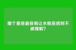 哪个星座最容易让水瓶座感到不被理解？