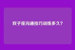 双子座沟通技巧训练多久？