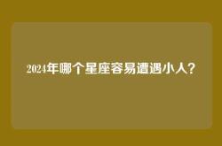 2024年哪个星座容易遭遇小人？