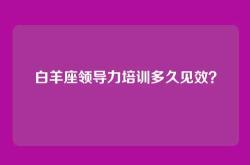 白羊座领导力培训多久见效？