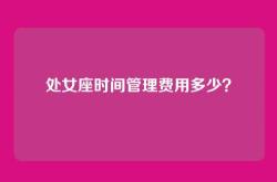 处女座时间管理费用多少？
