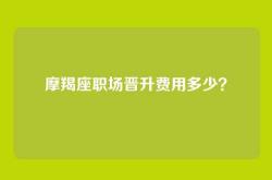 摩羯座职场晋升费用多少？