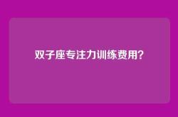 双子座专注力训练费用？