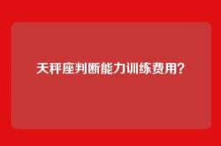 天秤座判断能力训练费用？