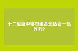 十二星座中哪对组合最适合一起养老？