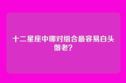 十二星座中哪对组合最容易白头偕老？
