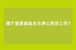 哪个星座最适合从事公务员工作？