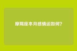 摩羯座本月感情运如何？