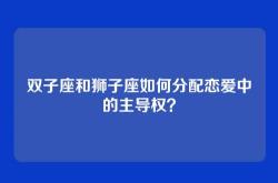 双子座和狮子座如何分配恋爱中的主导权？