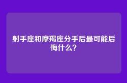 射手座和摩羯座分手后最可能后悔什么？