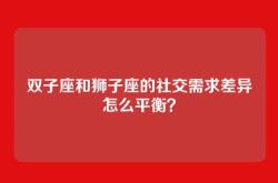 双子座和狮子座的社交需求差异怎么平衡？