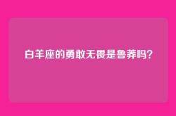 白羊座的勇敢无畏是鲁莽吗？
