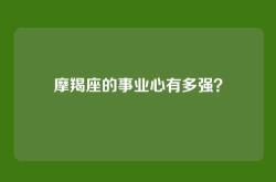摩羯座的事业心有多强？