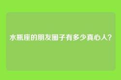水瓶座的朋友圈子有多少真心人？