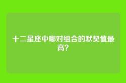 十二星座中哪对组合的默契值最高？