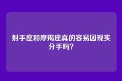 射手座和摩羯座真的容易因现实分手吗？