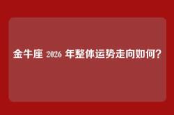 金牛座 2026 年整体运势走向如何？