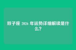 双子座 2026 年运势详细解读是什么？