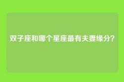 双子座和哪个星座最有夫妻缘分？