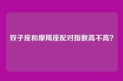 双子座和摩羯座配对指数高不高？