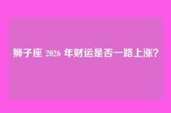 狮子座 2026 年财运是否一路上涨？