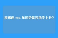 摩羯座 2026 年运势是否稳步上升？
