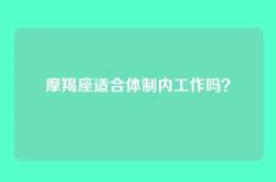 摩羯座适合体制内工作吗？