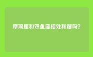 摩羯座和双鱼座相处和谐吗？