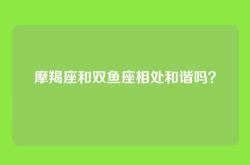 摩羯座和双鱼座相处和谐吗？