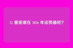 12 星座谁在 2026 年运势最旺？