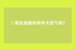 12 星座谁最有领导天赋气场？